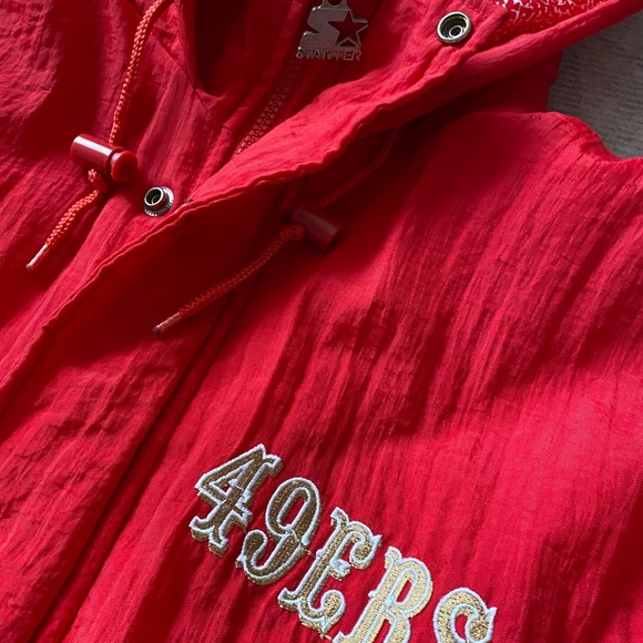 49ers Starter Parka Zip Up Jacket Size Large, XL , 2xl - Picture 4 of 5